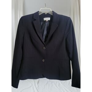 Calvin Klein Blazer Womens 14 Navy Blue Two Button Professional S2JL1706 Vintage